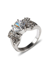 14k White Gold Round Cut with CZ Rounds Ring