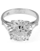 14K White Gold Round Cut Ring 6.5CT (Size 7)