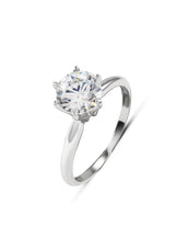 Sterling Silver Cubic Zirconia  Round Cut Ring 1.00 Carat Weight