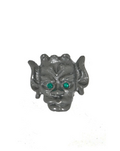 Hematite Gargoyle with Emerald Eyes Charm