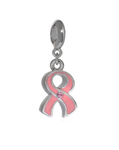Pink Breast Cancer Ribbon Charm