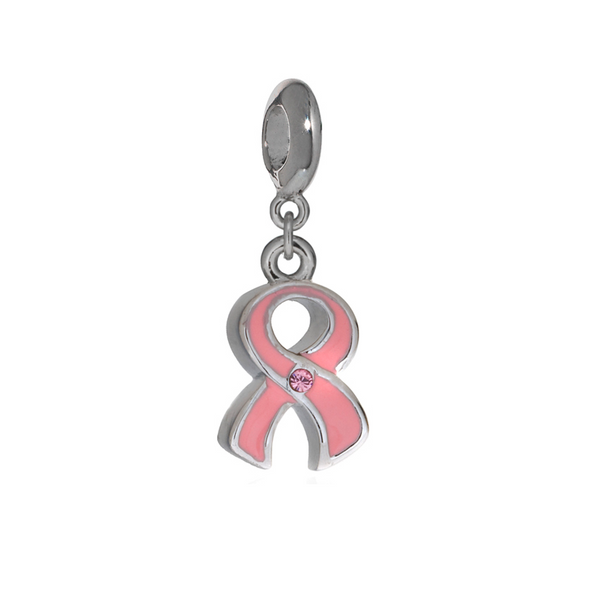 Pink Breast Cancer Ribbon Charm