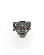 Hematite Horned Gargoyle with Siam Eyes Charm