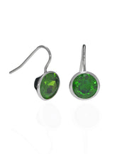 6 Carat Emerald CZ Sterling Silver Bezel Set Earrings
