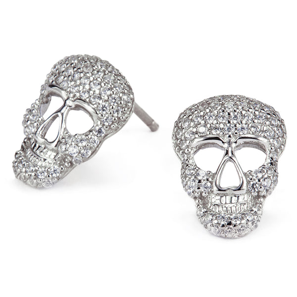 Skull Earrings Sterling Silver Studs