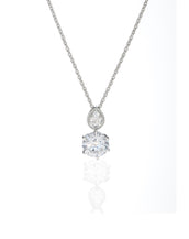 2.1 CT Sterling Silver Cubic Zirconia Round Drop Pendant