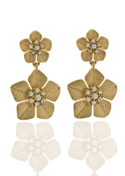 Garden of Love Gold Flower Drop Earrings