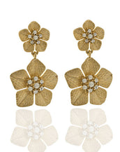 Garden of Love Gold Flower Drop Earrings