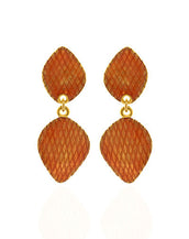 Garden of Love Orange Curved Diamond Drop Earrings