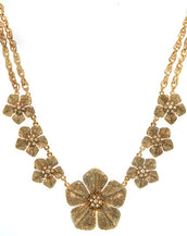 Garden of Love Stardust Rose Gold Large Flower Collar Necklace