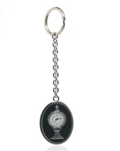 Grand Central Black Silvertone Clock Keyring