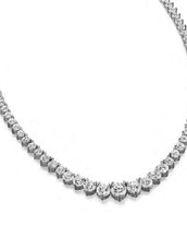 Sterling Silver Graduated Prong Set Necklace