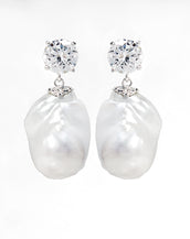 Rare Baroque Freshwater Pearl Earrings Sterling Silver