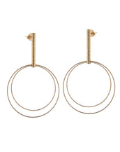 22k Gold Plated Sterling Silver Large Double Hoop Earrings